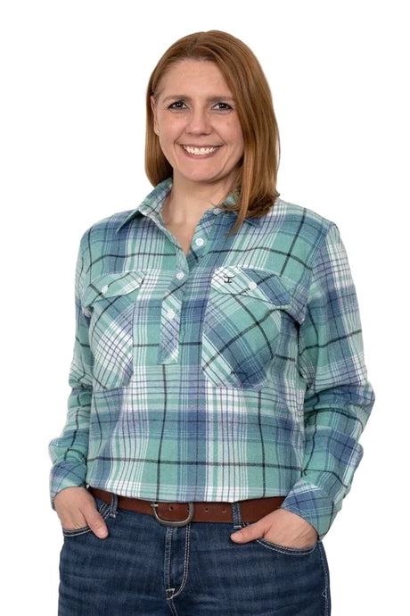 Just Country Womens Jahna Flannel 1/2 Button