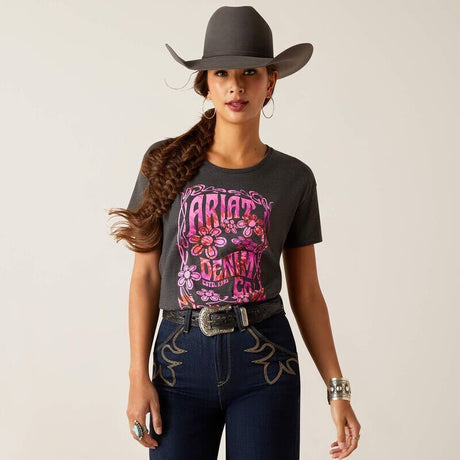 Ariat Womens Presents Tee Charcoal Heather