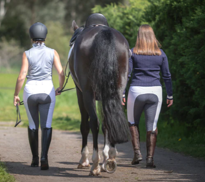 QJ Riding Wear Lauren Competition Breech White/Grey