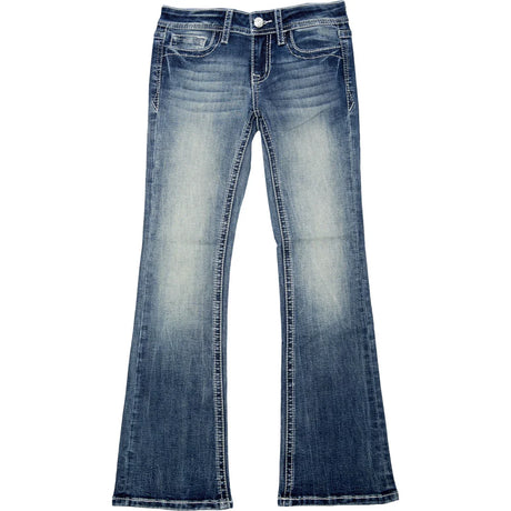Grace in LA Girls Steer Floral Head Bootcut Jeans