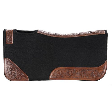 Fort Worth Floral Tooled Felt Saddle Pad - 32" x 30"