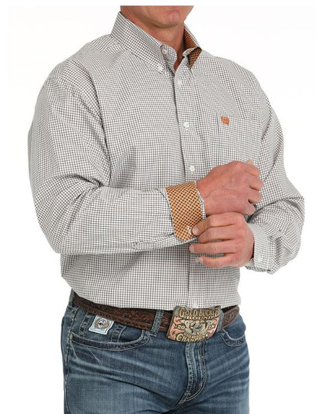 Cinch S51 Mens White Plaid Shirt