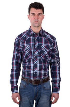 Wrangler AW25 Mens Hugo Check Logo Shirt