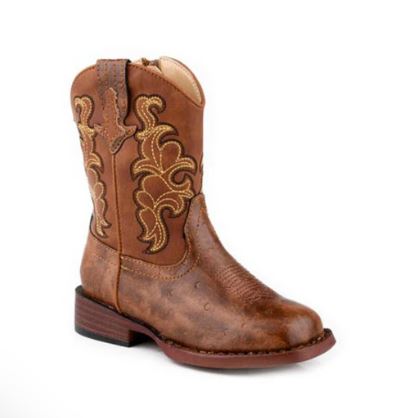 Roper Quills Cognac Ostrich Print/Cognac