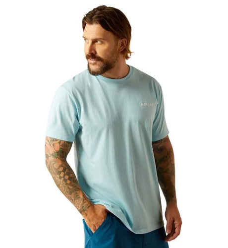 Ariat AW25 Mens Southwest Simple SS Tee Sky Blue