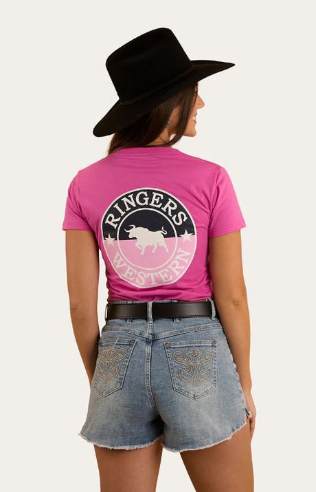Ringers Western Womens Signature Bull Classic Fit T-Shirt Candy/Split