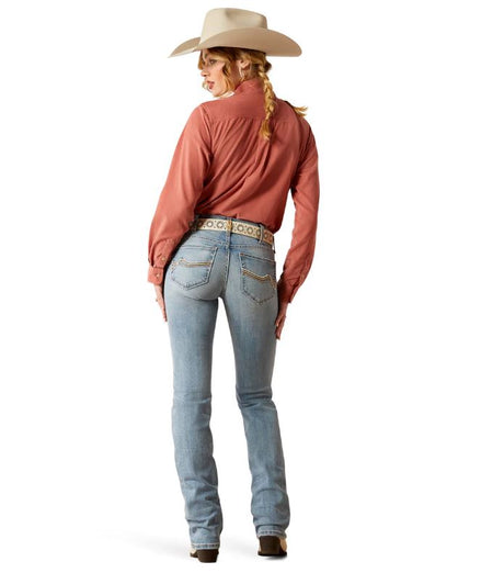 Ariat AW25 Womens Mid Rise Straight Leg Mallory Oklahoma