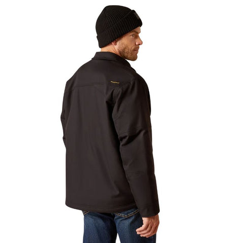 Ariat Mens Rebar Duracanvas Sherpa-lined Coat Black