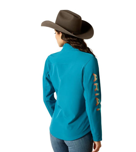 Ariat AW25 Womens New Team Softshell Jacket Ocean Depths/Retro Ranch