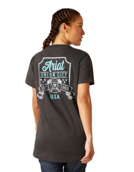 Ariat SS24 Womens Rebar Cotton Strong HQ T-Shirt Charcoal Heather