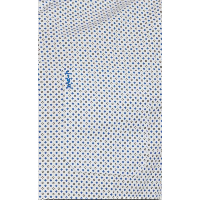Cinch Mens Light Blue Modern Print Button Up Shirt