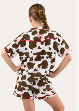 Ringers Western Evadale Kids Short Pyjama Set - White / Chocolate