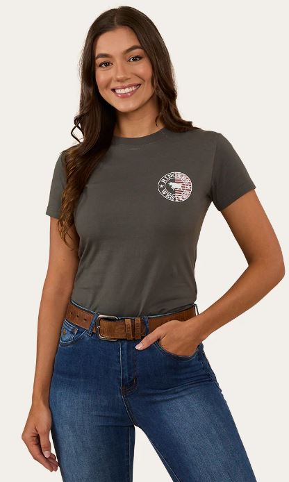 Ringers Western Womens Signature Bull Flag TShirt