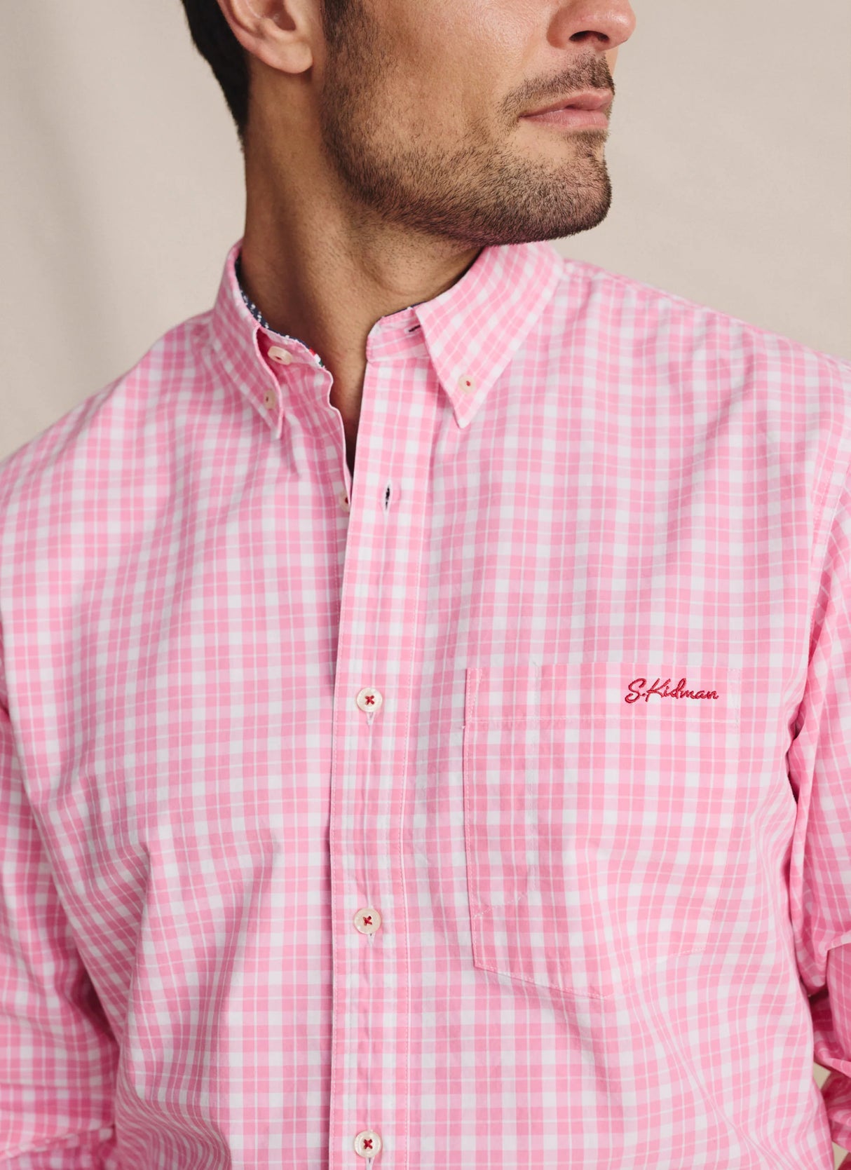 S.Kidman Aberdeen Long Sleeve Shirt - Pale Pink Check