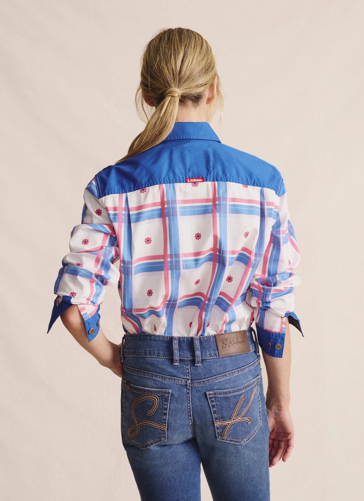 S.Kidman Spencer Full Placket Work Shirt - Mid Blue