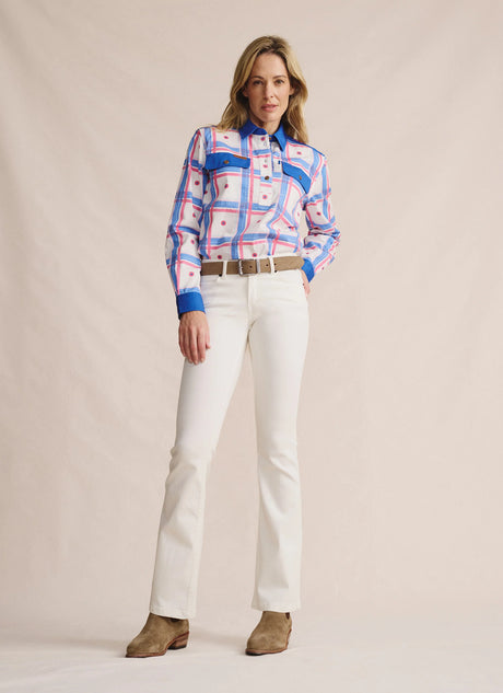 S.Kidman Camfield Half Placket Workshirt - Mid Blue