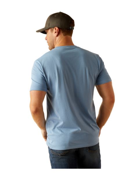 Ariat Mens Retro Hex Stripe Tee Light Blue