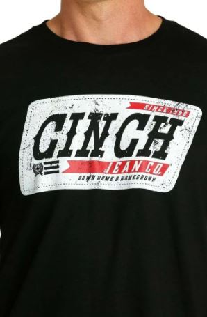 Cinch Mens White Patch TShirt