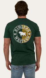 Ringers Western Mens Signature Bull Flag TShirt