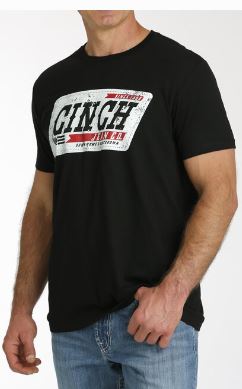 Cinch Mens White Patch TShirt