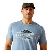 Ariat Mens Retro Hex Stripe Tee Light Blue