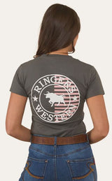 Ringers Western Womens Signature Bull Flag TShirt