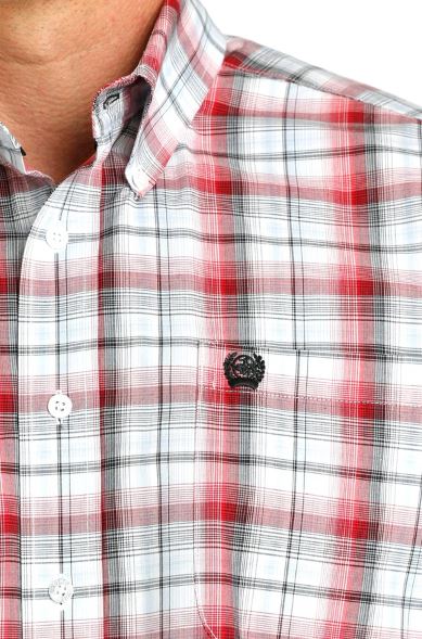 Cinch Mens Red & White Plaid Shirt