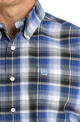 Cinch Mens Black & Blue Plaid Shirt