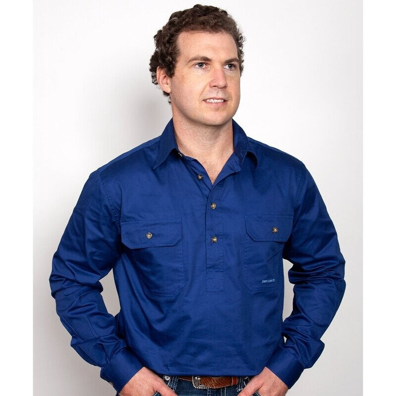 Just Country Mens Cameron ½ Button Workshirt