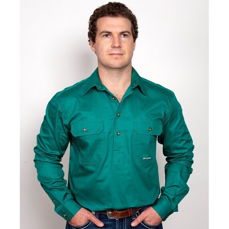 Just Country Mens Cameron ½ Button Workshirt