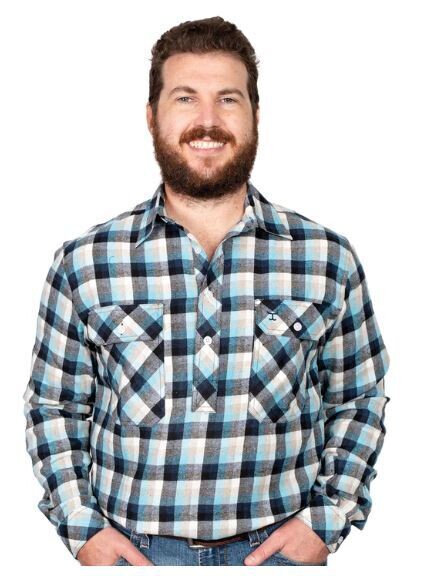 Just Country Mens Cameron Half Button Flannel Shirt