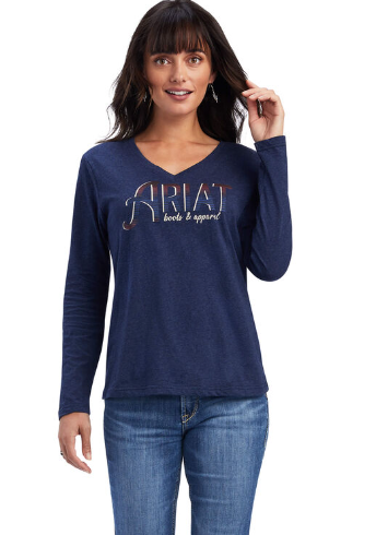 Ariat Womens REAL Chest Logo LS Tee