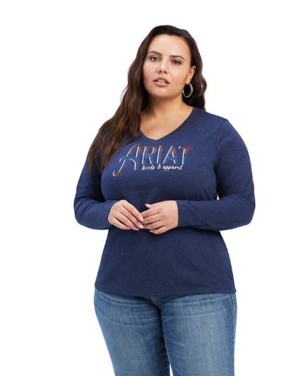 Ariat Womens REAL Chest Logo LS Tee