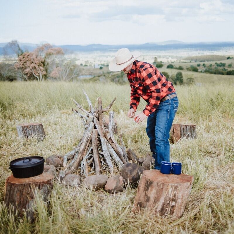 Just Country Mens Cameron Half Button Flannel Shirt