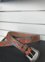 Roper Turquoise Floral Belt