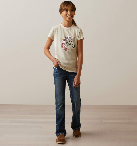 Ariat Kids Flora Tshirt Oatmeal