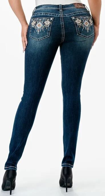 Grace In LA Jeans Aztec Embroidered