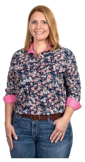 Just Country Womens Georgie ½ Button Workshirt