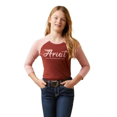 Ariat Girls Go Ariat Tee Fired Brick