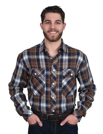 Just Country Mens Evan Full Button Flannel Workshirt