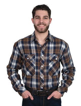 Just Country Mens Evan Full Button Flannel Workshirt