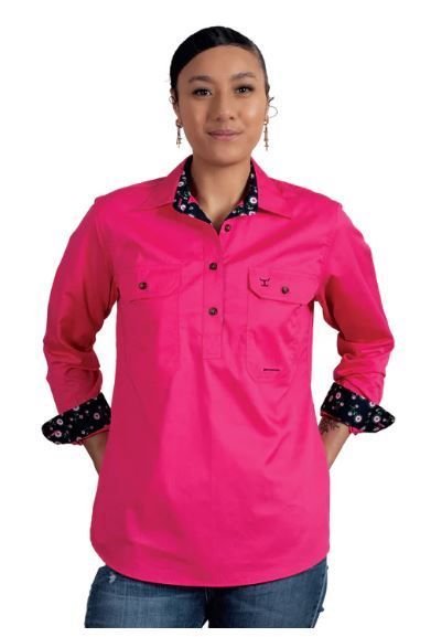 Just Country Ladies Jahna ½ Button Workshirt