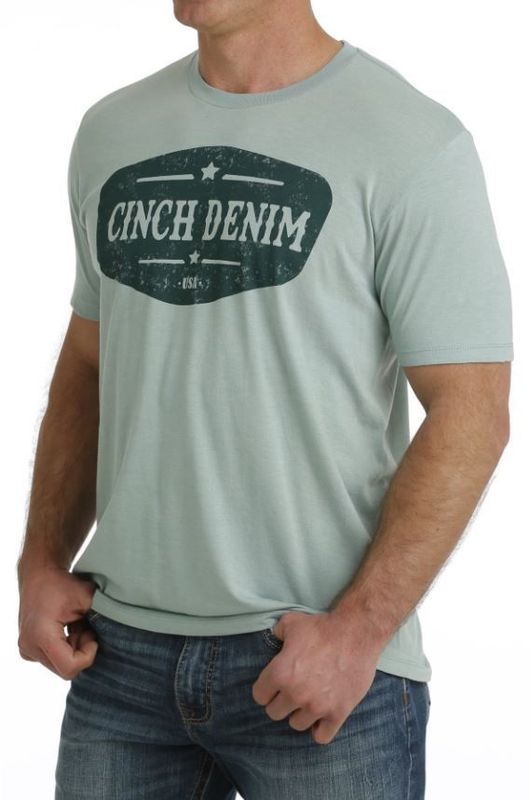 Cinch Mens S41 Denim Turquoise Tee