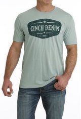 Cinch Mens S41 Denim Turquoise Tee