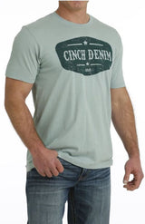 Cinch Mens S41 Denim Turquoise Tee