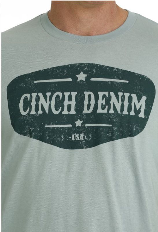 Cinch Mens S41 Denim Turquoise Tee