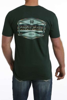 Cinch Mens S41 Crew Neck Logo Tee Green