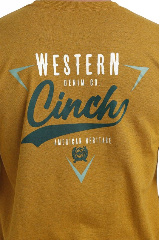 Cinch Mens S41 Western Denim Gold Tee