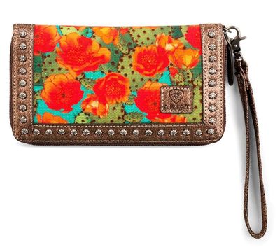 Ariat Clutch Wallet Prickly Pear Cactus Multi