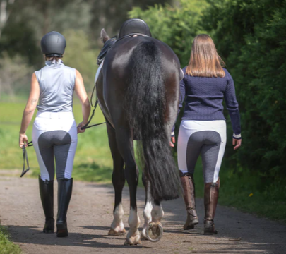 QJ Riding Wear Lauren Competition Breech White-Grey